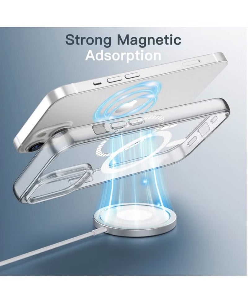جراب مغناطيسي متوافق مع MagSafe لهاتف iPhone 16 Plus (6.7 بوصة)، غطاء شفاف ماص للصدمات مع ظهر مقاوم للخدش - Image 2